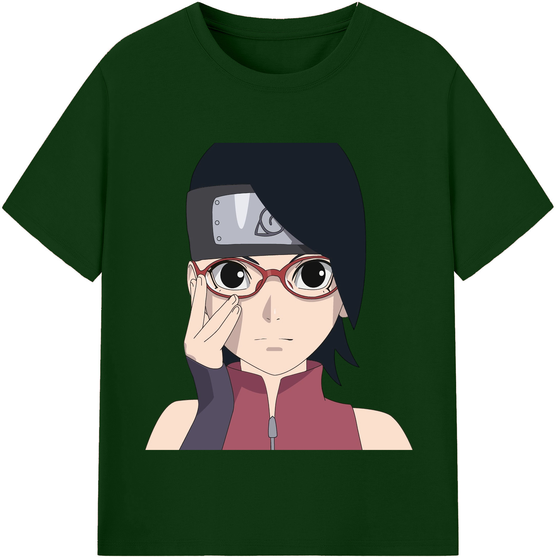 （画像用） NARUTO -ナルト- うちは サラダ Uchiha Sarada 綿100％半袖Tシャツ（フロントプリント）